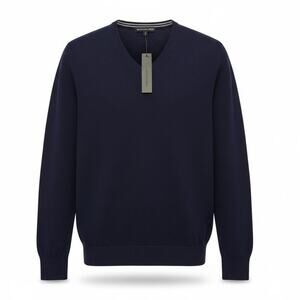 The Cashmere Project 100% Cashmere V Neck Sweater Navy Blue Men XL NEW Preppy